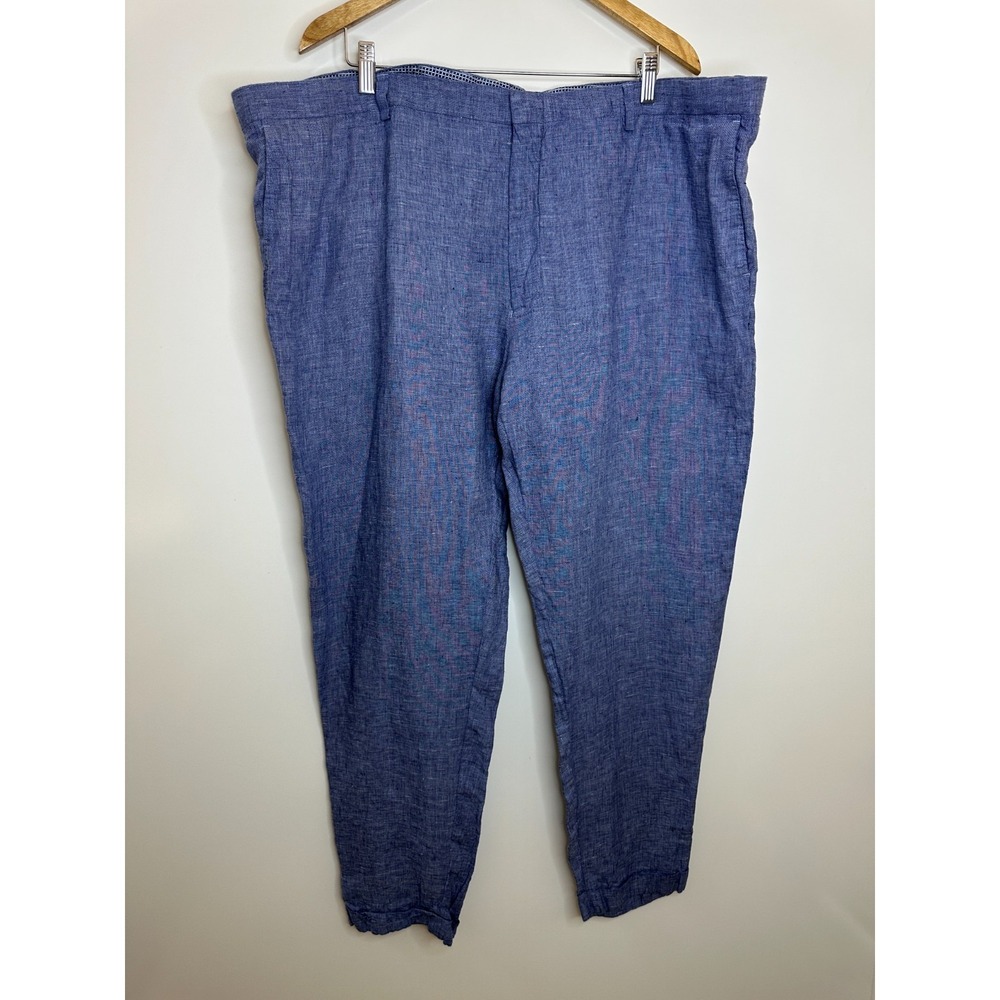Murano Baird McNutt 100% Linen Alex Fit Flat Front Pants Mens 48" x 32" Cuffed - Picture 10 of 12